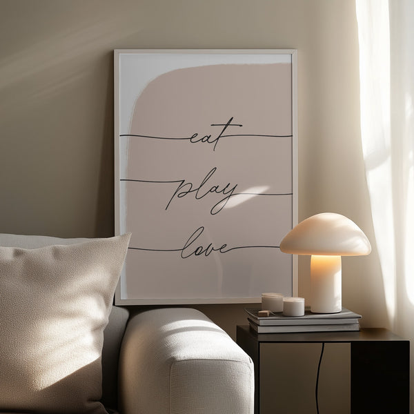Tablou înramat „Eat Play Love” de uplusmestudio