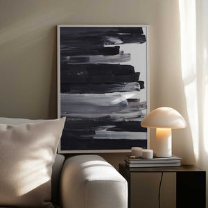 Tablou înramat „Monochrome Brushstrokes” de uplusmestudio