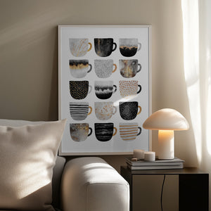 Tablou înramat „Pretty Coffee Cups” de Elisabeth Fredriksson
