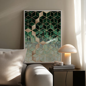 Tablou înramat „Leaves And Cubes” de Elisabeth Fredriksson