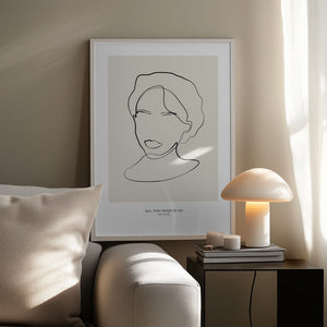 Tablou înramat „Modern female line art” de NKTN