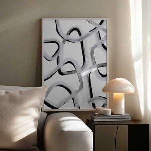 Tablou înramat „Chaotic Lines Dance” de uplusmestudio