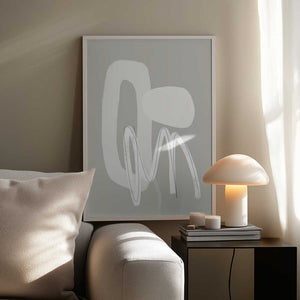 Tablou înramat „Flowing Curves and Shapes in Neutral Tones” de uplusmestudio