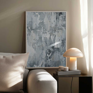 Tablou înramat „Textured Layers Of White And Gray” de uplusmestudio