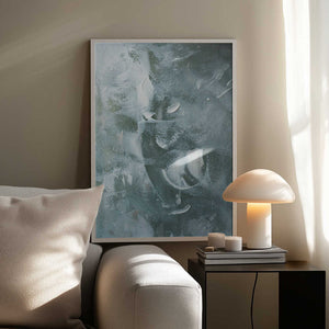 Tablou înramat „Green and White Acrylic” de uplusmestudio