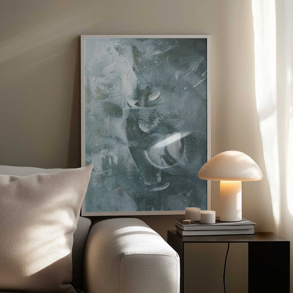 Tablou înramat „Green and White Acrylic” de uplusmestudio