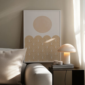 Tablou înramat „Golden Sun Waves” de THE MIUUS STUDIO