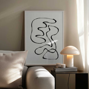 Tablou înramat „Curved Monochrome Paths” de THE MIUUS STUDIO