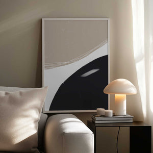 Tablou înramat „Beige And Black Organic Shapes” de uplusmestudio