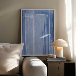 Tablou înramat „Blue With Vertical Brushstrokes” de uplusmestudio
