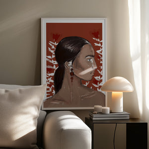 Tablou înramat „Crimson Elegance” de Treechild