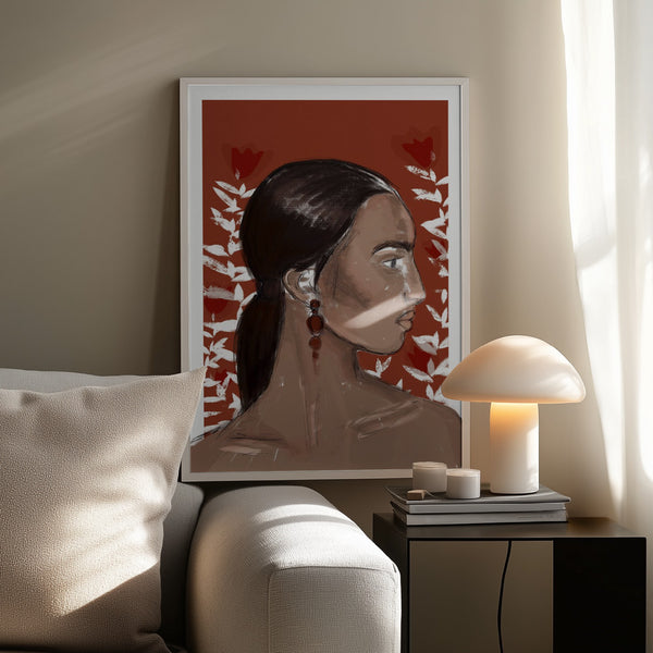 Tablou înramat „Crimson Elegance” de Treechild