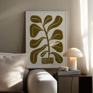 Tablou înramat „Linocut Houseplant #2” de Alisa Galitsyna