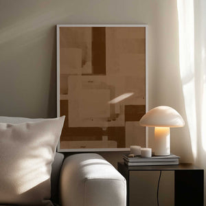 Tablou înramat „Sepia Geometric Flow” de THE MIUUS STUDIO
