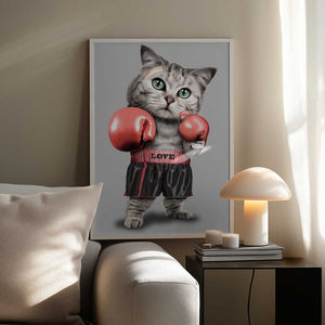 Tablou înramat „boxing cat” de Adam Lawless