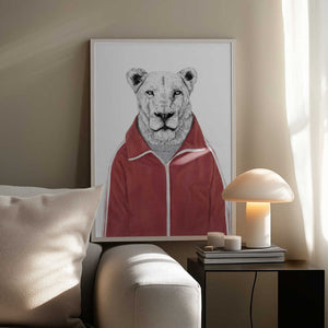 Tablou înramat „Sporty Lion” de Balazs Solti