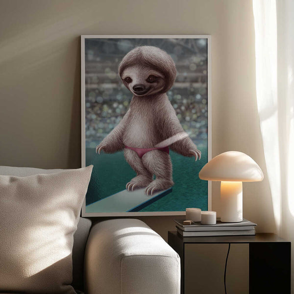 Tablou înramat „SLOTH THE DIVER” de Adam Lawless