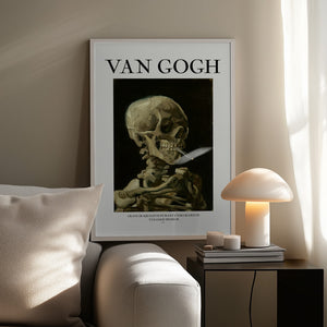 Tablou înramat „Head of a skeleton with a burning cigarette” de Vincent Van Gogh