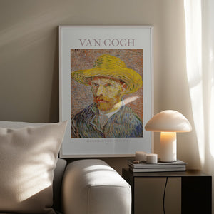 Tablou înramat „Self Portrait With Straw Hat” de Vincent Van Gogh