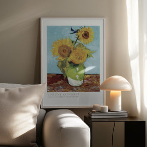 Tablou înramat „Vase With Three Sunflowers” de Vincent Van Gogh