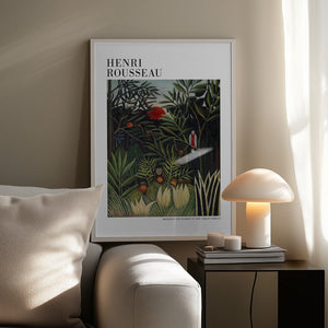 Tablou înramat „Monkeys And Parrot In The Virgin Forest” de Henri Rousseau