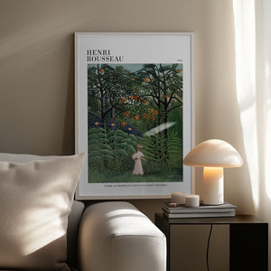 Tablou înramat „Femme Se Promenant Dans Une Foret Exotique” de Henri Rousseau
