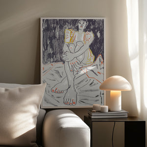 Tablou înramat „The Girl In The Yellow Dress Dark” de Francesco Gulina