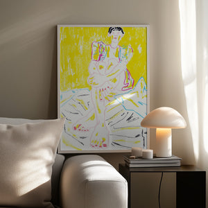 Tablou înramat „The Girl In The Yellow Dress” de Francesco Gulina