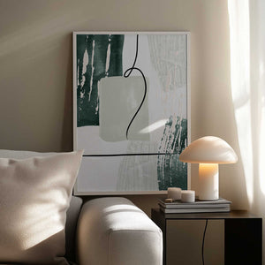 Tablou înramat „Abstract Shapes in Green-3” de Sally Ann Moss