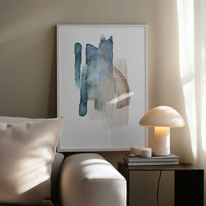 Tablou înramat „Atlantic Blue Abstract-2” de Sally Ann Moss