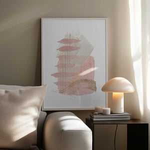 Tablou înramat „Mystical Pink Abstract-2” de Sally Ann Moss