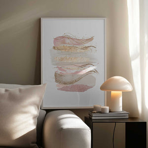 Tablou înramat „Mystical Pink Abstract-1” de Sally Ann Moss