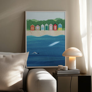 Tablou înramat „Beach Huts” de longwayhome