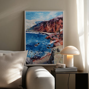 Tablou înramat „Red Sand Beach” de Pauline Wegman | Key and Sea Creative