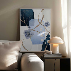 Tablou înramat „Floral Blue-2” de Sally Ann Moss