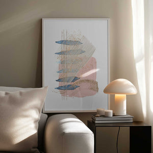 Tablou înramat „Soft Pink Blue 1” de Sally Ann Moss