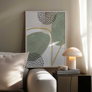 Tablou înramat „Calm green- 4” de Sally Ann Moss