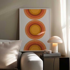 Tablou înramat „Retro Sun Circles” de THE MIUUS STUDIO