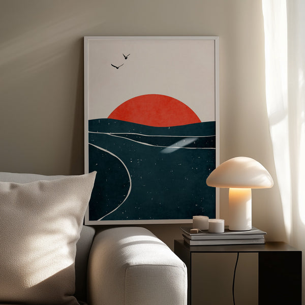 Tablou înramat „Dancing Seagulls” de Kubistika