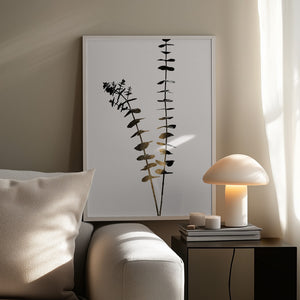 Tablou înramat „Eucalyptus Dark Gold” de Kubistika