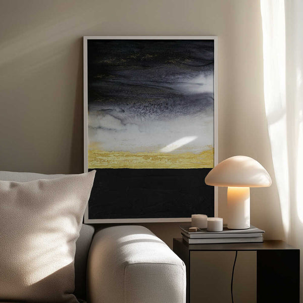 Tablou înramat „Noir and Gold” de Alyson Storms