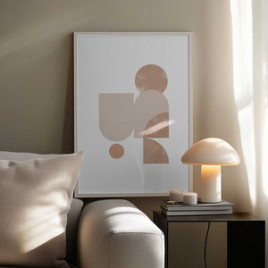 Tablou înramat „Beige Geometric Art” de Melloi Art Prints