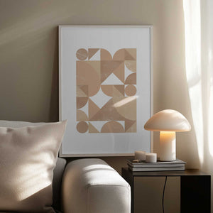 Tablou înramat „Beige Geometric Art” de Melloi Art Prints