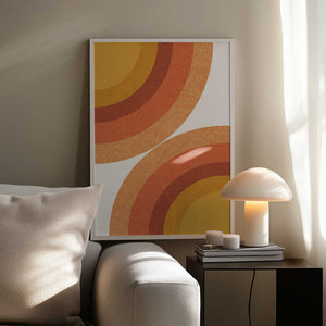 Tablou înramat „Retro Sunburst Waves” de THE MIUUS STUDIO