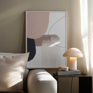 Tablou înramat „Abstract Beige Black Art” de Melloi Art Prints