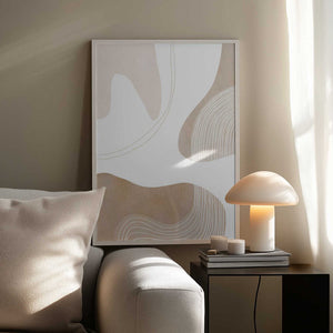 Tablou înramat „Abstract Earth Tones with Organic Lines” de Melloi Art Prints
