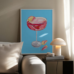 Tablou înramat „Sparkling Rose Gin Cocktail” de Alice Straker