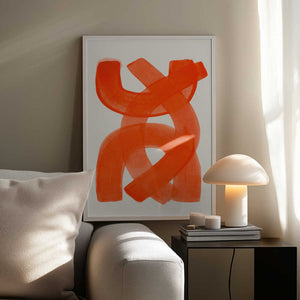 Tablou înramat „Orange Strokes” de Ejaaz Haniff