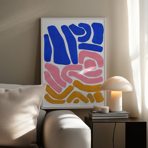 Tablou înramat „Pastel Tribal Maze” de Ejaaz Haniff