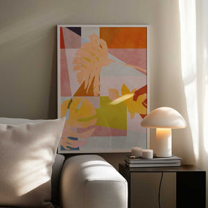 Tablou înramat „Organic Bauhaus Geometry Leaves” de Ana Rut Bre